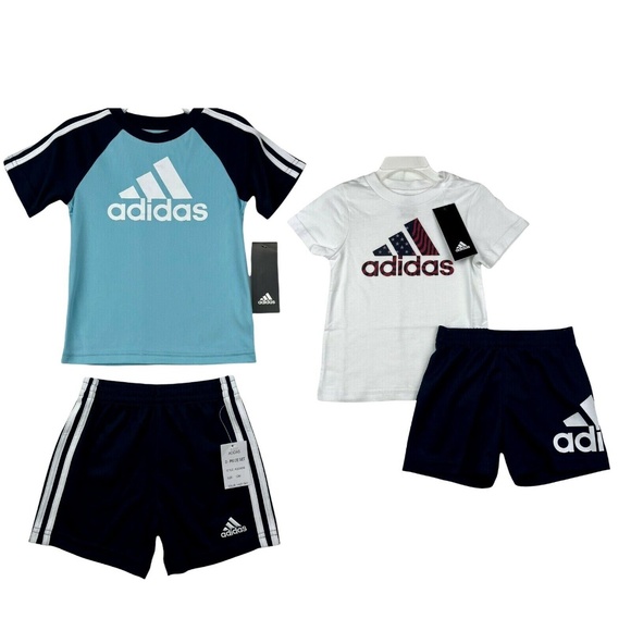 Adidas Baby Boy's Cute, Comfy Short Sleeve Shirt & Shorts 2-Piece Set 12 Months - Picture 10 of 11